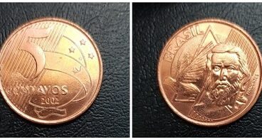 moeda de 5 centavos que vale 1000 vezes seu valor facial