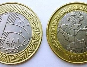 moeda de 1 real dos Direitos Humanos