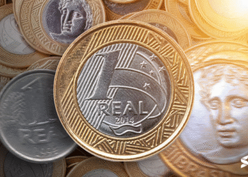 Moeda de 1 Real com erro de reverso invertido