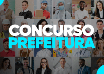 Montagem com diversos profissionais e o título CONCURSO PREFEITURA