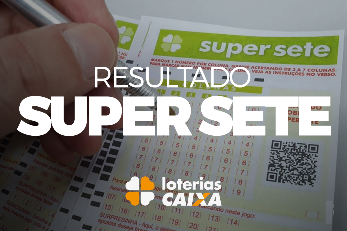 Bilhetes do Super Sete com destaque para resultado da loteria da Caixa