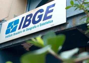 Placa da sede do IBGE.