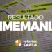 Bilhetes da Timemania com destaque para o resultado do concurso e logo das Loterias Caixa