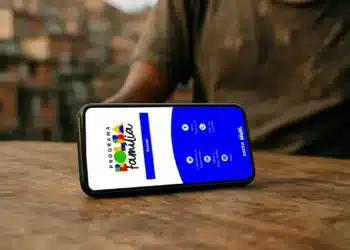 Tela do aplicativo mostrando interface do Programa Bolsa Família em smartphone