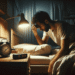 Homem acordando no meio da noite, frustrado por não conseguir dormir.