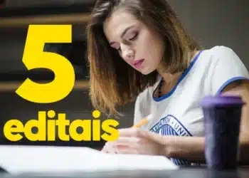 Estudante concentrada fazendo anotações para concursos de Câmaras Municipais