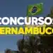 Bandeiras do Brasil e de Pernambuco ao vento, ilustrando a notícia sobre a paralisação do Concurso Público Unificado no estado.