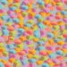 Teste visual com cubos coloridos 3D com pontos de dados espalhados sobre fundo neutro cinza