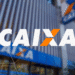 Logo CAIXA Econômica Federal em agência bancária anunciando novidades