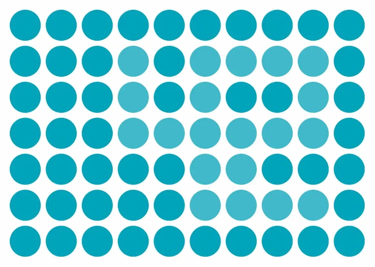 Você consegue achar o número 42? Desafio visual com dezenas de círculos azuis para encontrar o número 42 em 20 segundos.