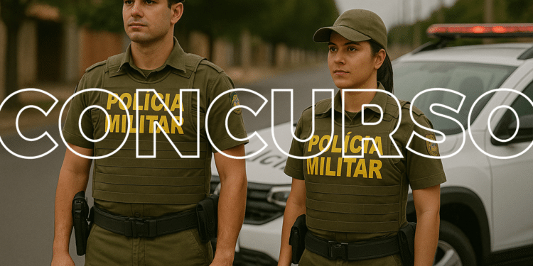 Policiais militares em serviço representando novo concurso da PM SP com 4 mil vagas previstas