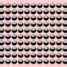 Teste visual com várias bolas de bilhar pretas com número 8 organizadas uniformemente sobre fundo rosa
