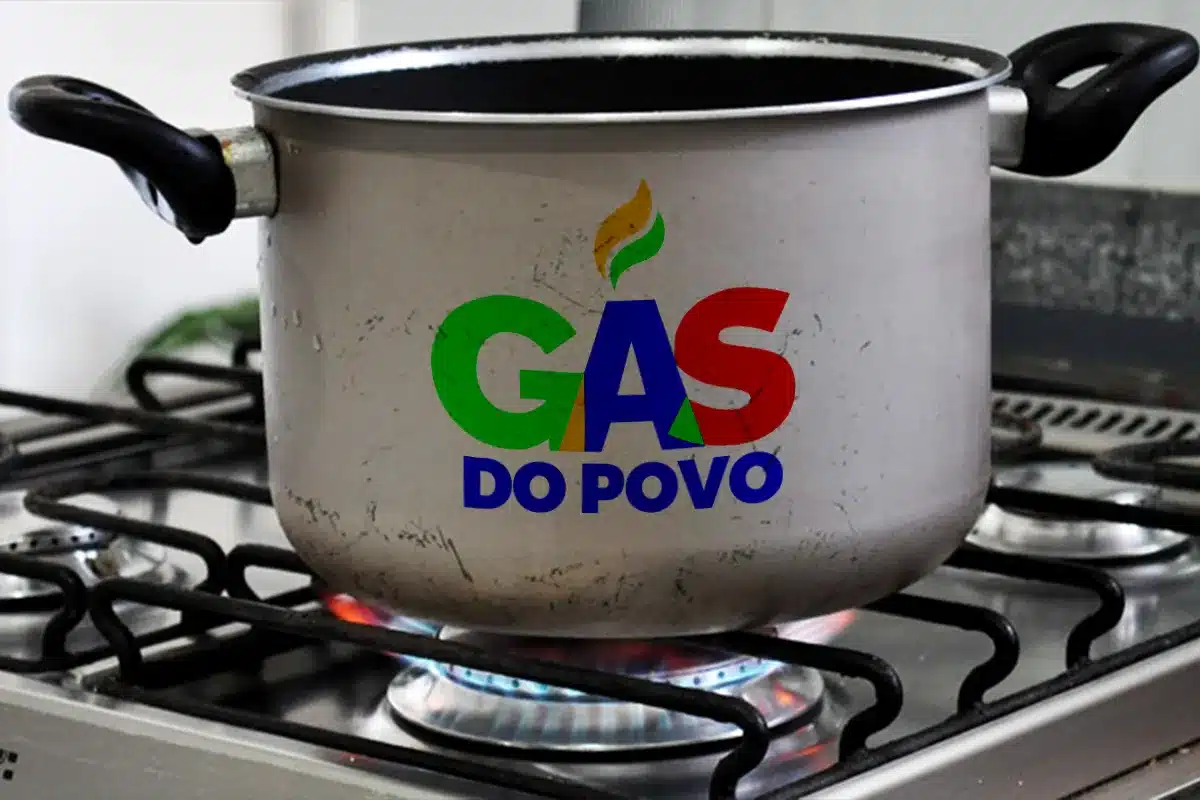 Cronograma oficial do Gás do Povo Panela sobre fogo com logo colorido do programa Gás do Povo, representando o cronograma oficial de distribuição.