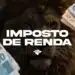 Símbolo da Receita Federal e notas de dinheiro, representando o Imposto de Renda 2026 com uma referência ao leão