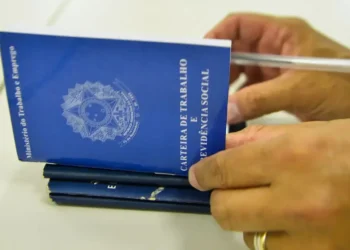 Imagem mostrando uma pessoa segurando a Carteira de Trabalho e Previdência Social, que é fundamental para trabalhadores com carteira assinada, no contexto de um crédito especial.