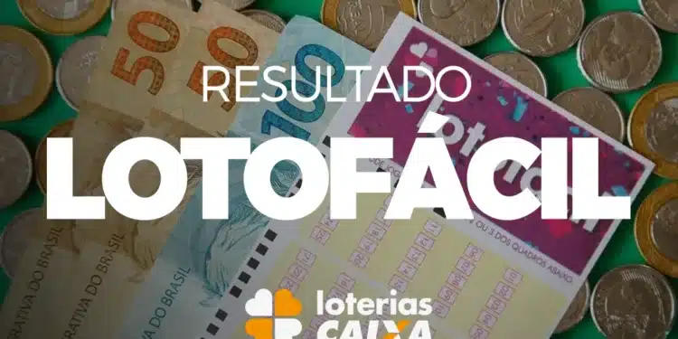 Resultado Lotofácil 2026, notas de dinheiro, moedas e bilhete oficial das Loterias Caixa.