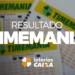 Resultado Timemania 2026, volantes Timemania e logo Loterias Caixa ao fundo
