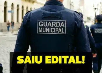 Guarda Municipal em patrulhamento urbano após publicação de edital de concurso com 100 vagas e salário inicial de R$ 3,6 mil.