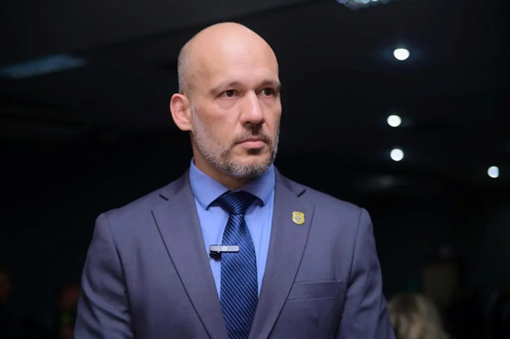 Pedro Paulo Buzolin, novo delegado-geral da Polícia Civil do Acre, durante evento oficial.