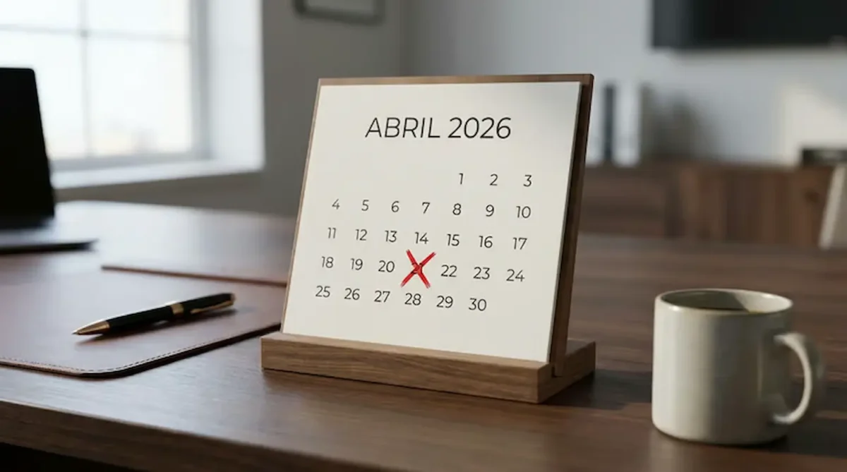 Calendário de abril de 2026 com 20 de abril destacado. A data cai em uma segunda-feira, que pode ser ponto facultativo em algumas regiões.