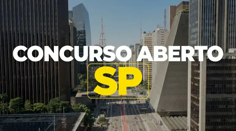 Avenida Paulista com destaque para abertura de inscrições de concurso público em São Paulo.