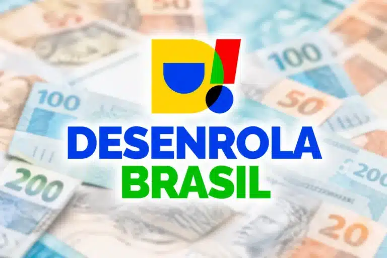 Logo do Desenrola Brasil sobre notas de dinheiro, representando o novo programa de renegociação de dívidas.