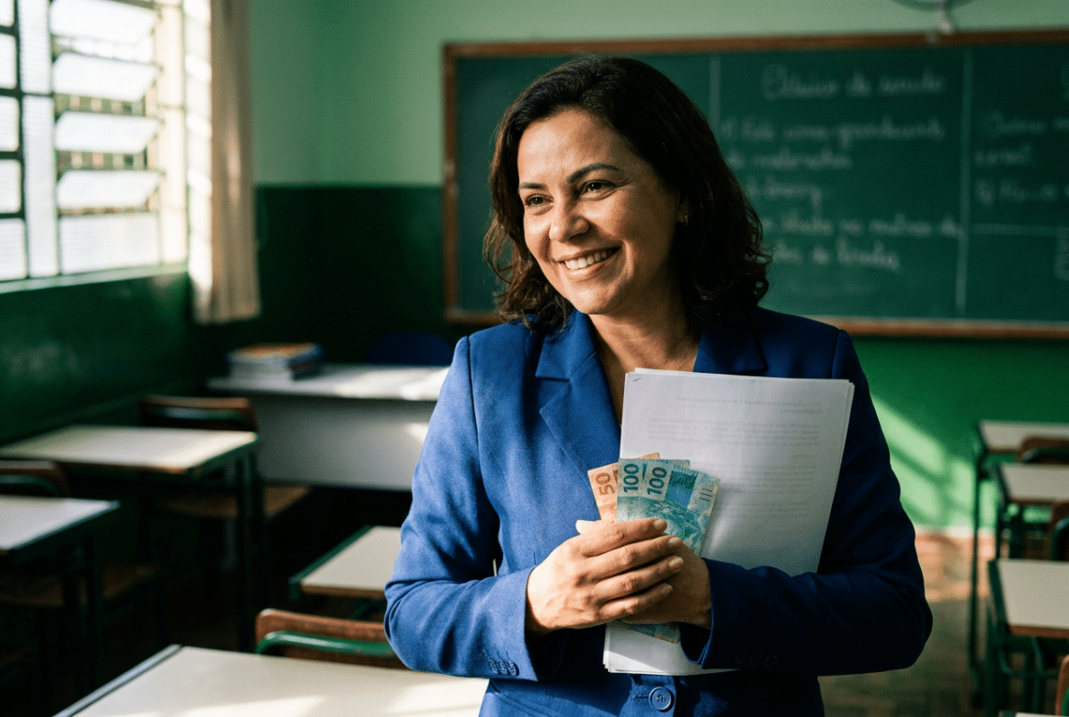Professora da rede pública, perfil que pode se inscrever como certificadora do Enem, PND e Enamed para receber até R$ 1.728 em 2026