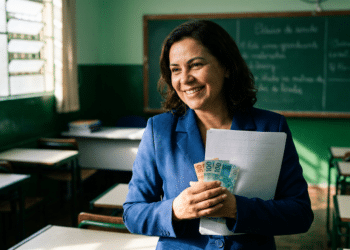 Professora da rede pública, perfil que pode se inscrever como certificadora do Enem, PND e Enamed para receber até R$ 1.728 em 2026